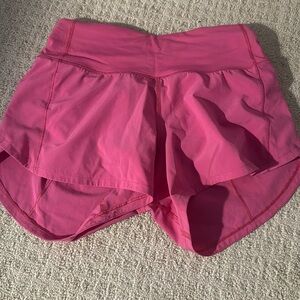 Lululemon high rise sonic pink shorts size 0, 4 inch